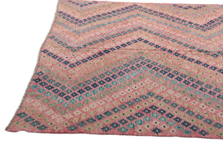 7' 1 x 9' 5 Hand Woven Kilim Modern Wool Rug