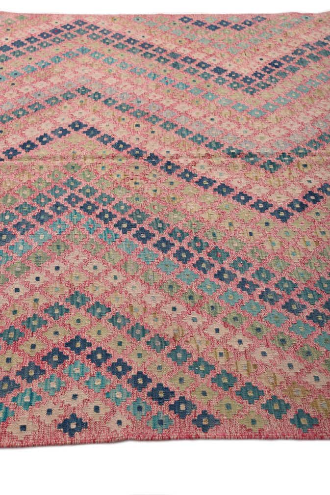 7' 1 x 9' 5 Hand Woven Kilim Modern Wool Rug