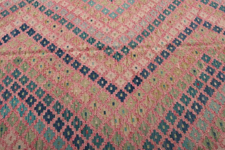 7' 1 x 9' 5 Hand Woven Kilim Modern Wool Rug