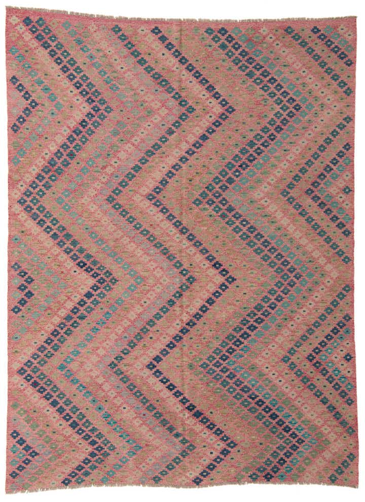 7' 1 x 9' 5 Hand Woven Kilim Modern Wool Rug