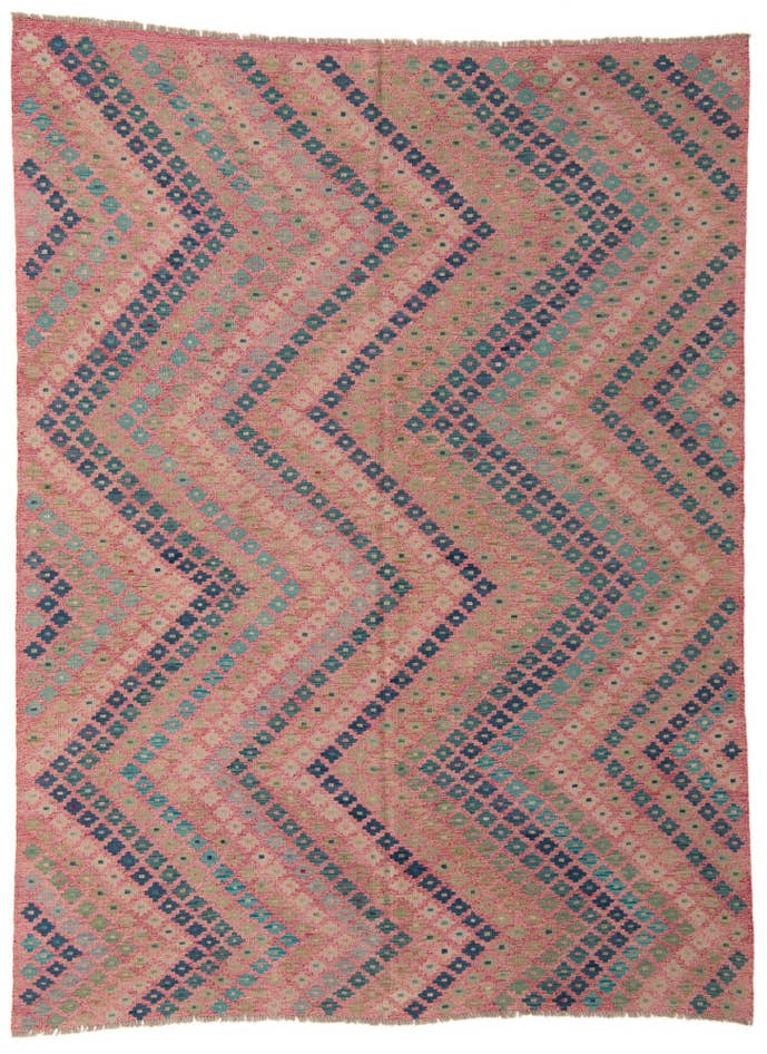 Detail image of 7' 1 x 9' 5 Hand Woven Kilim Modern Wool Rug