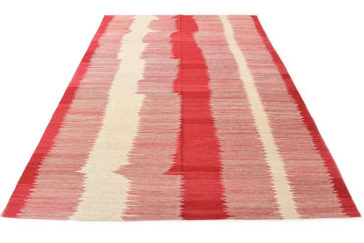 6' 9 x 9' 4 Hand Woven Kilim Modern Wool Rug
