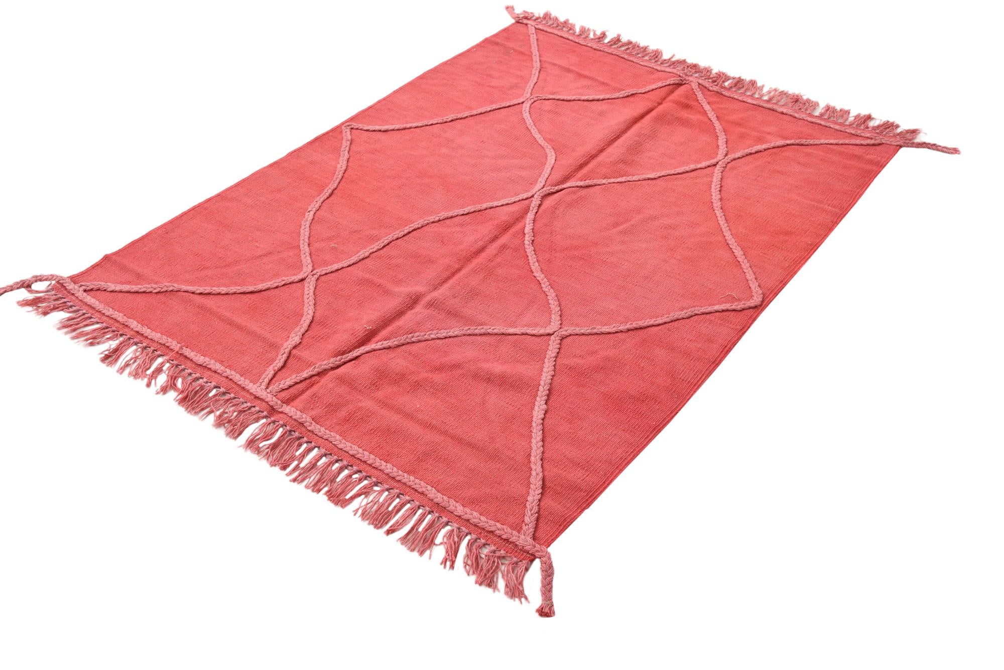 3' 4 x 4' 8 Hand Woven Kilim Modern Wool Rug