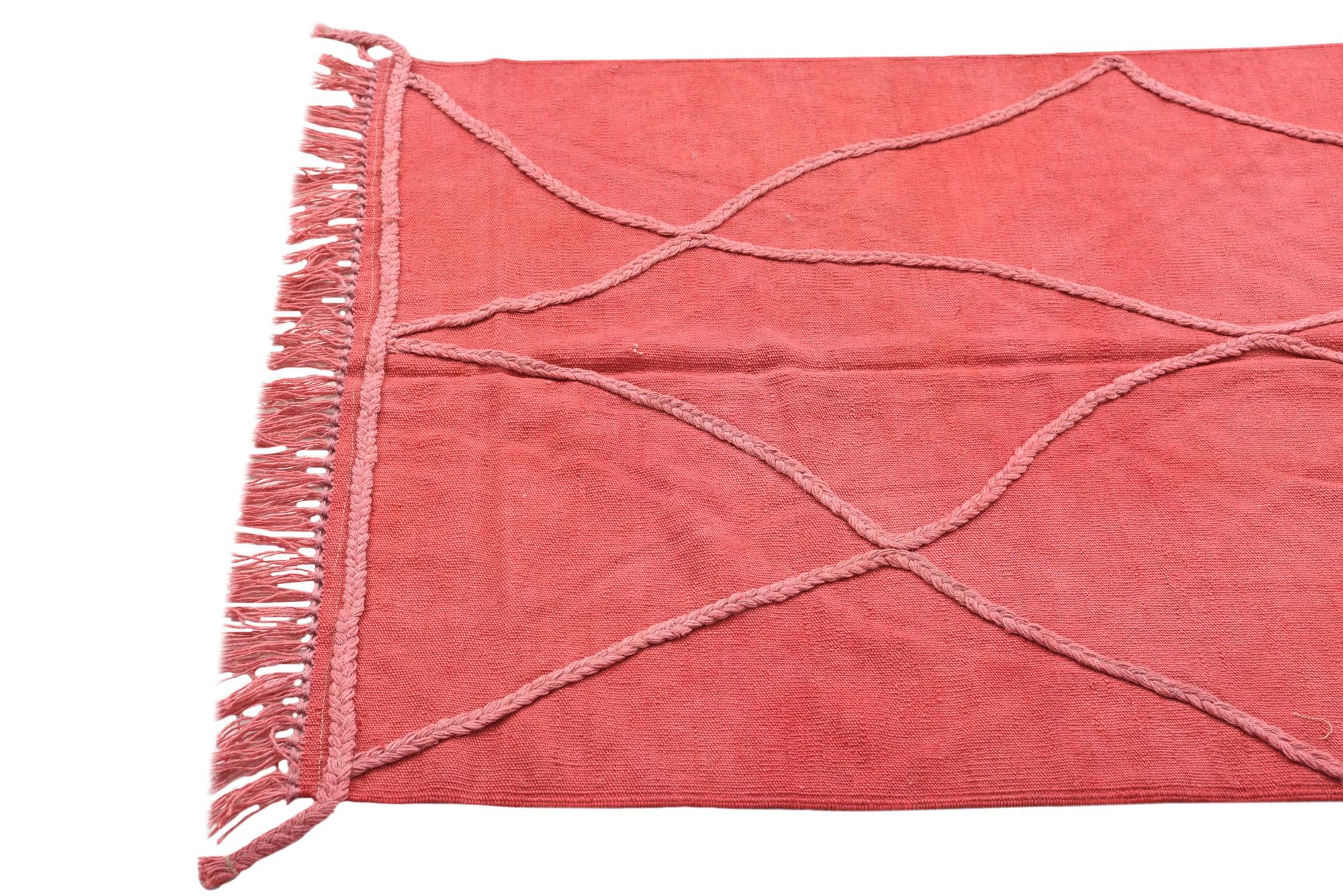 3' 4 x 4' 8 Hand Woven Kilim Modern Wool Rug