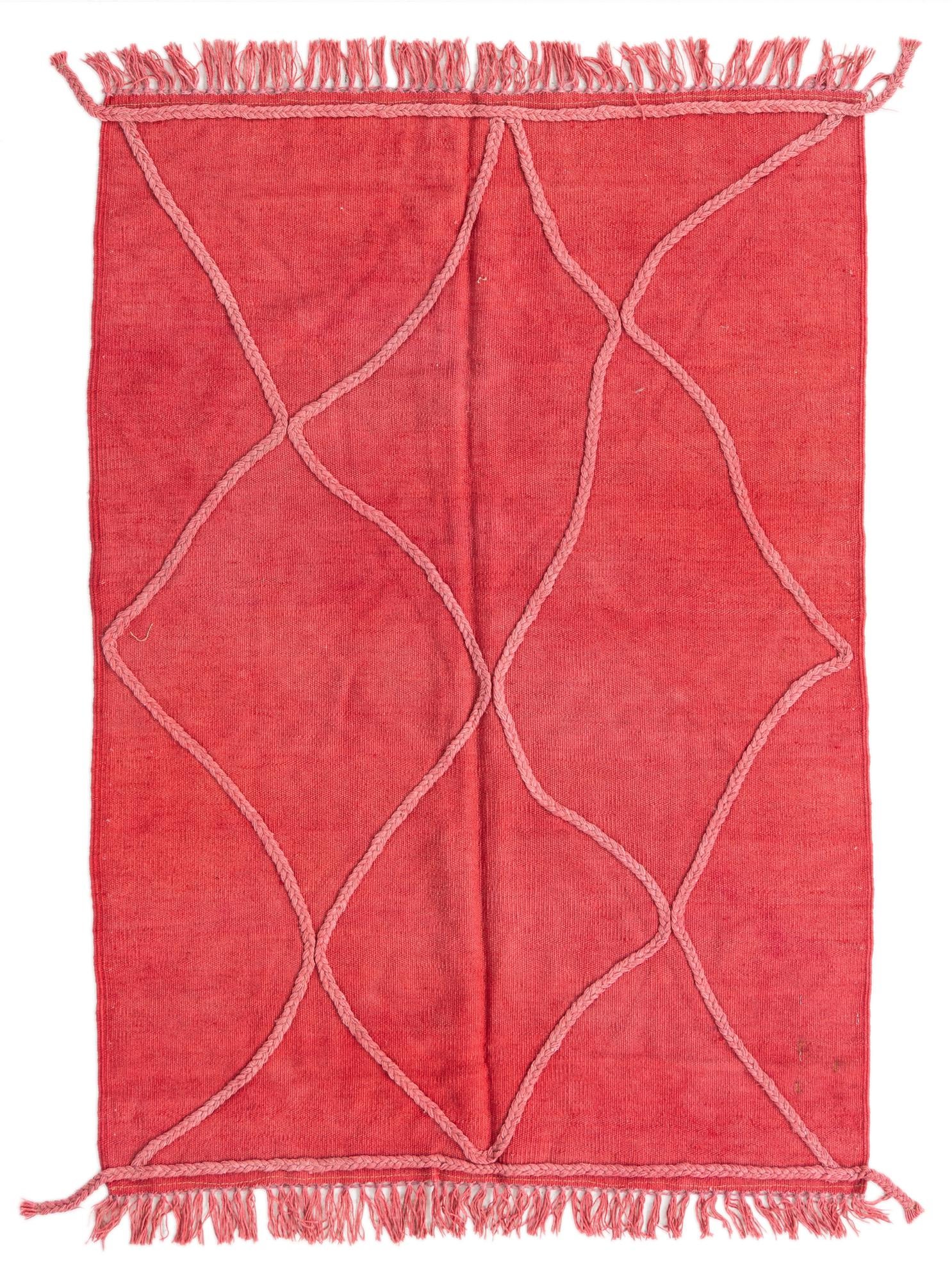 3' 4 x 4' 8 Hand Woven Kilim Modern Wool Rug