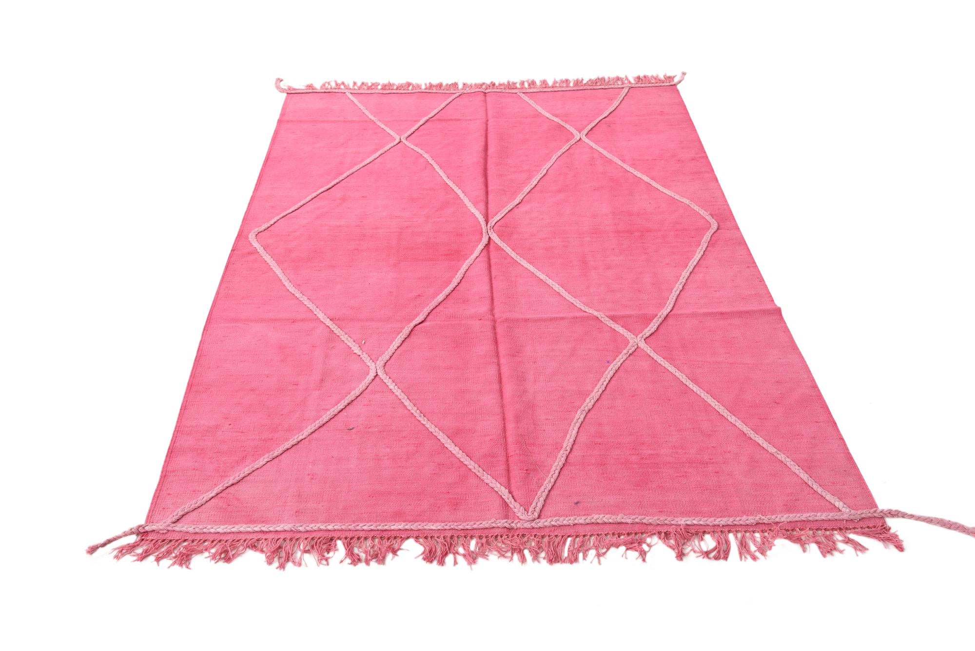 4' 11 x 7' 2 Hand Woven Kilim Modern Wool Rug