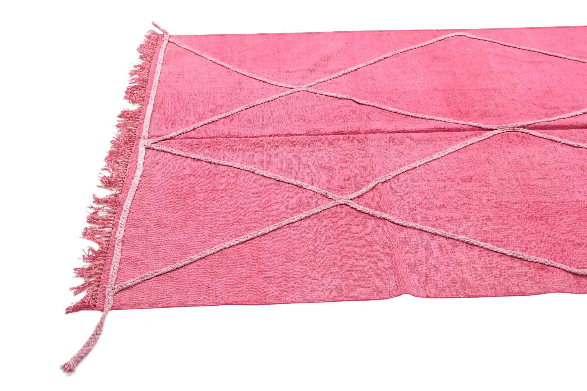 4' 11 x 7' 2 Hand Woven Kilim Modern Wool Rug