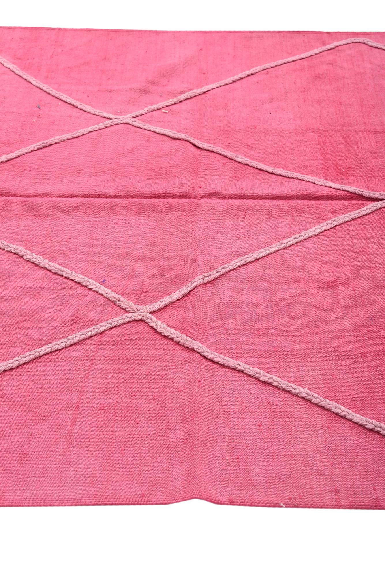 4' 11 x 7' 2 Hand Woven Kilim Modern Wool Rug