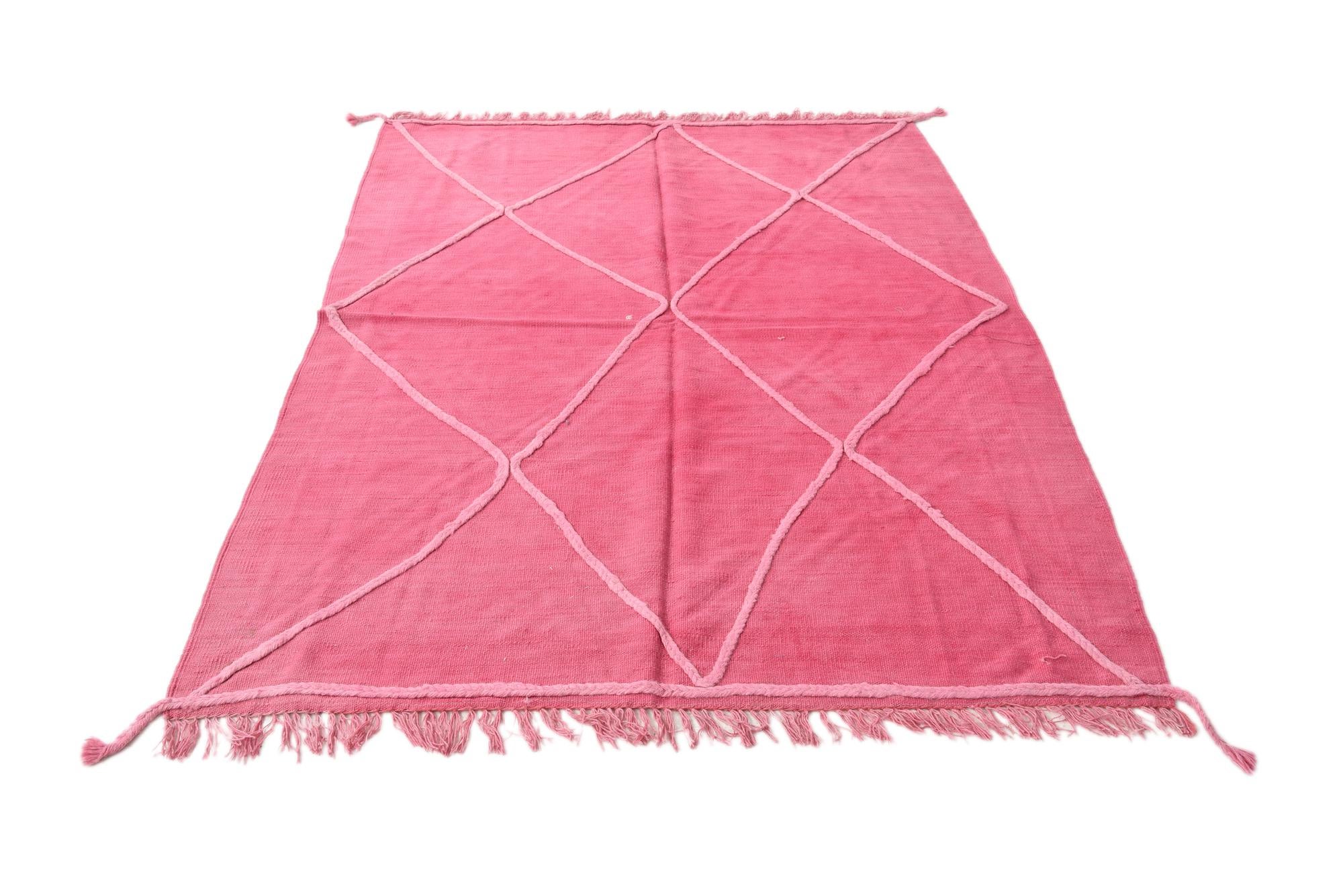 4' 7 x 6' 7 Hand Woven Kilim Modern Wool Rug