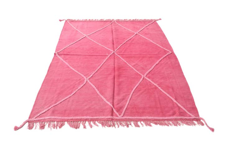 Detail image of 4' 7 x 6' 7 Hand Woven Kilim Modern Wool Rug