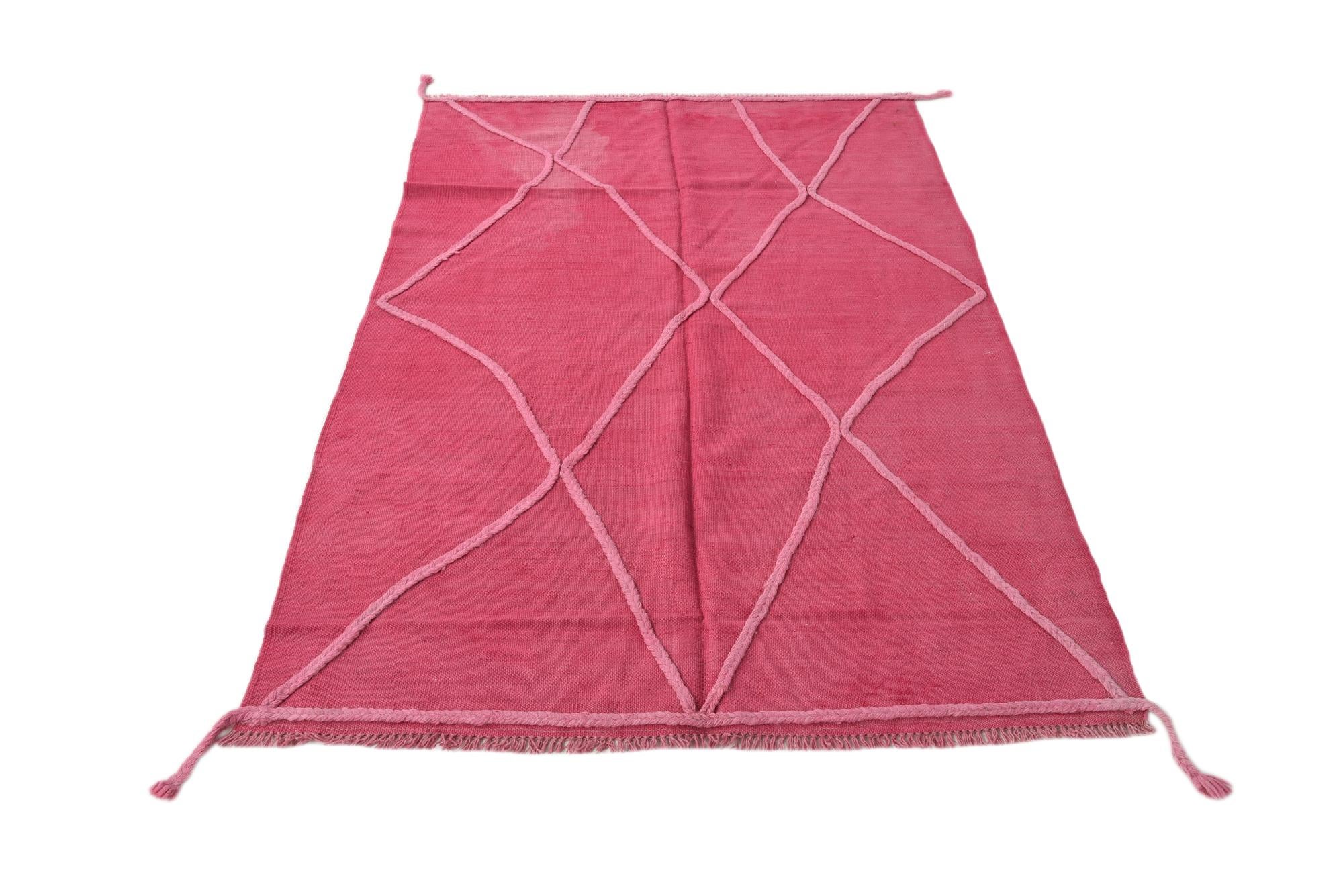3' 11 x 5' 9 Hand Woven Kilim Modern Wool Rug