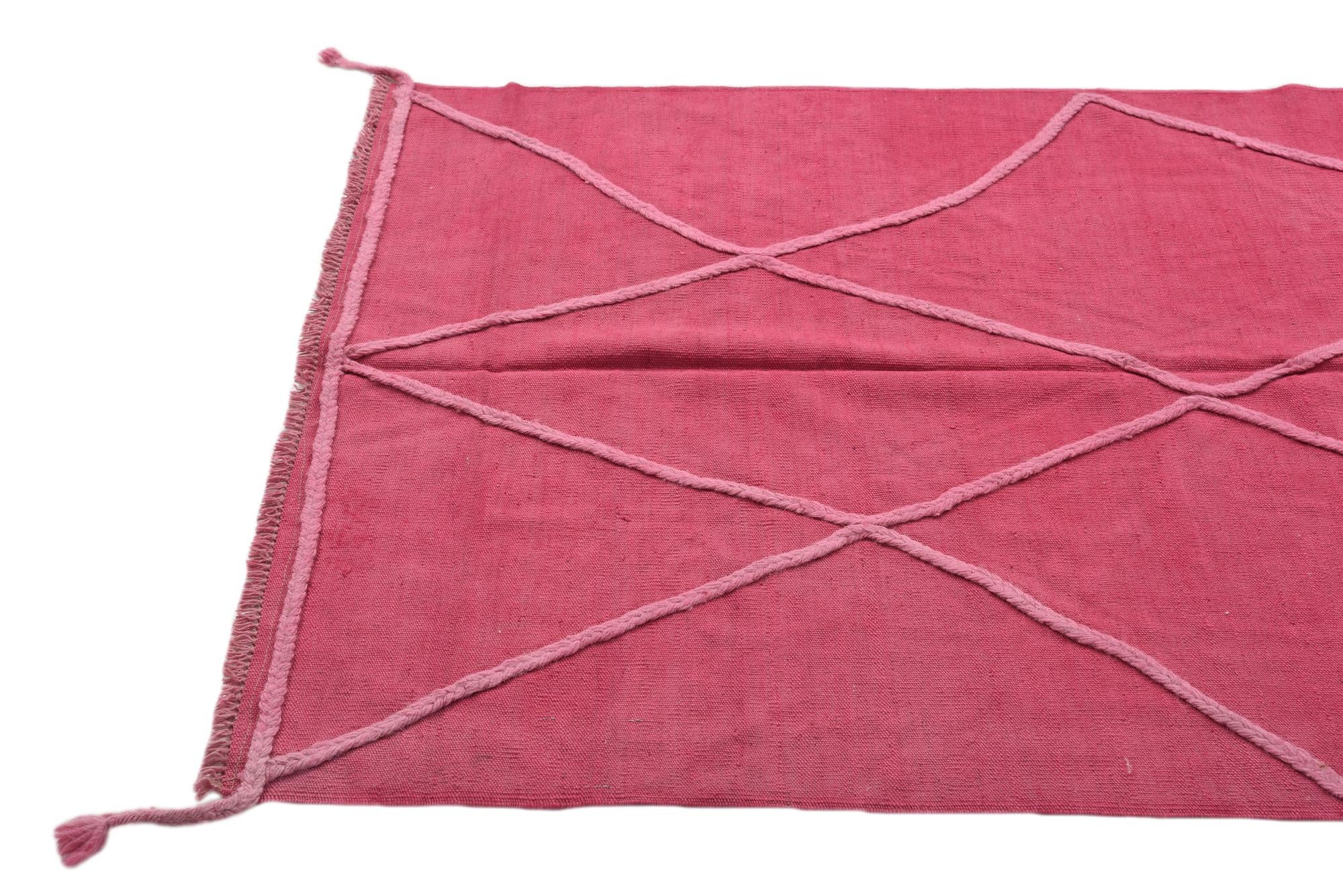 3' 11 x 5' 9 Hand Woven Kilim Modern Wool Rug
