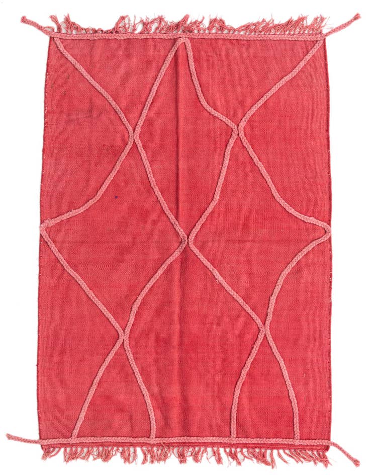 Detail image of 3' 3 x 4' 10 Hand Woven Kilim Modern Wool Rug