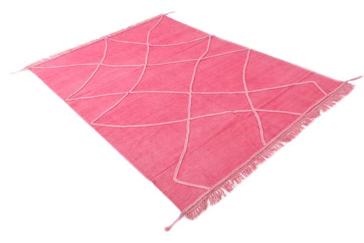 5' 6 x 8' Hand Woven Kilim Modern Wool Rug