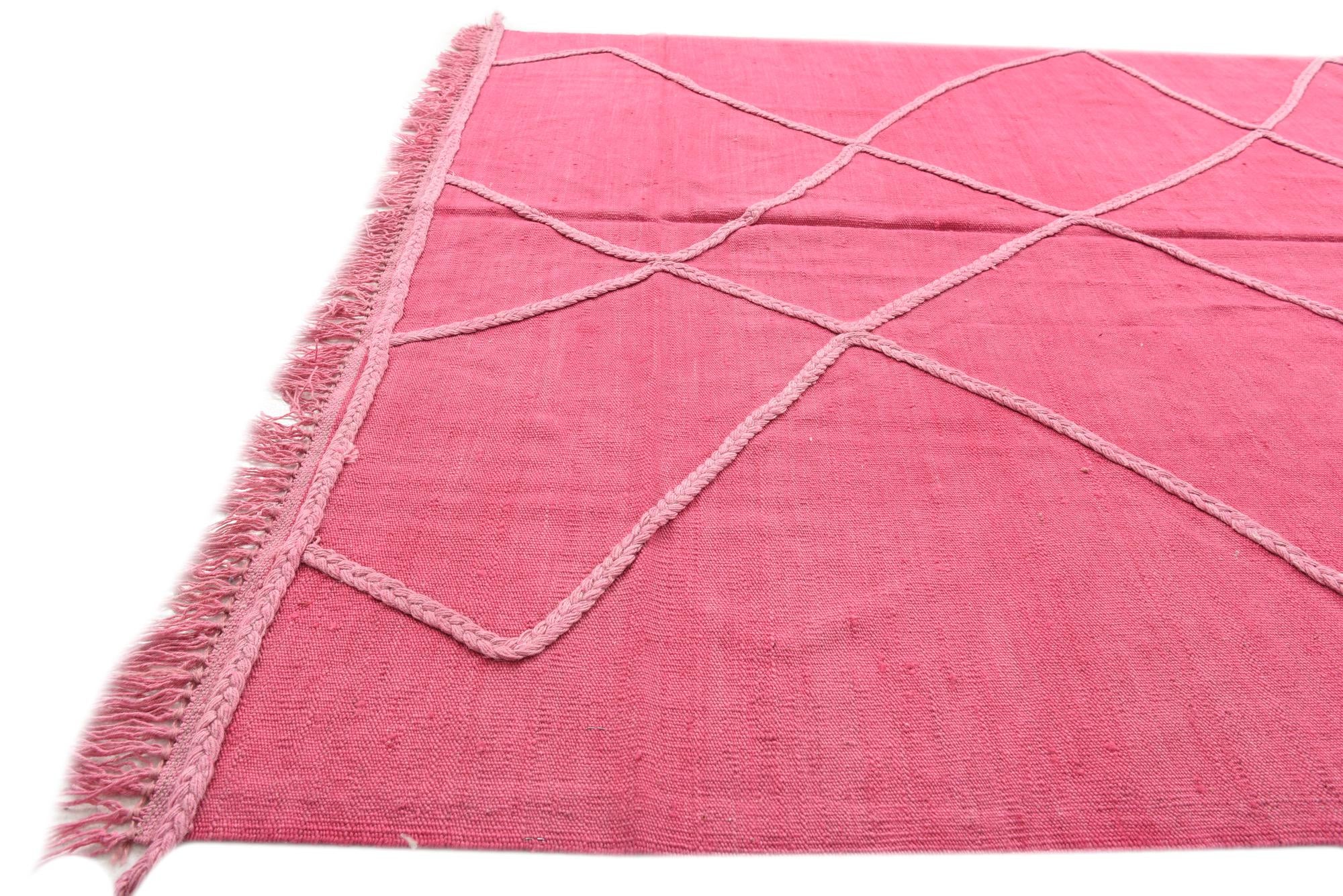 5' 6 x 8' Hand Woven Kilim Modern Wool Rug
