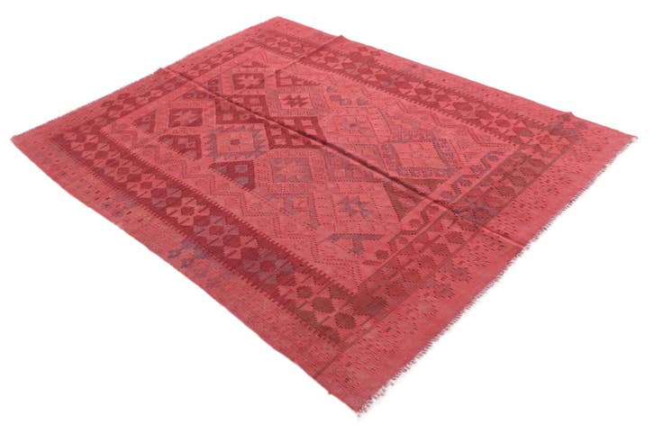 Detail image of 5' x 6' 5 Hand Woven Kilim Modern Wool Rug