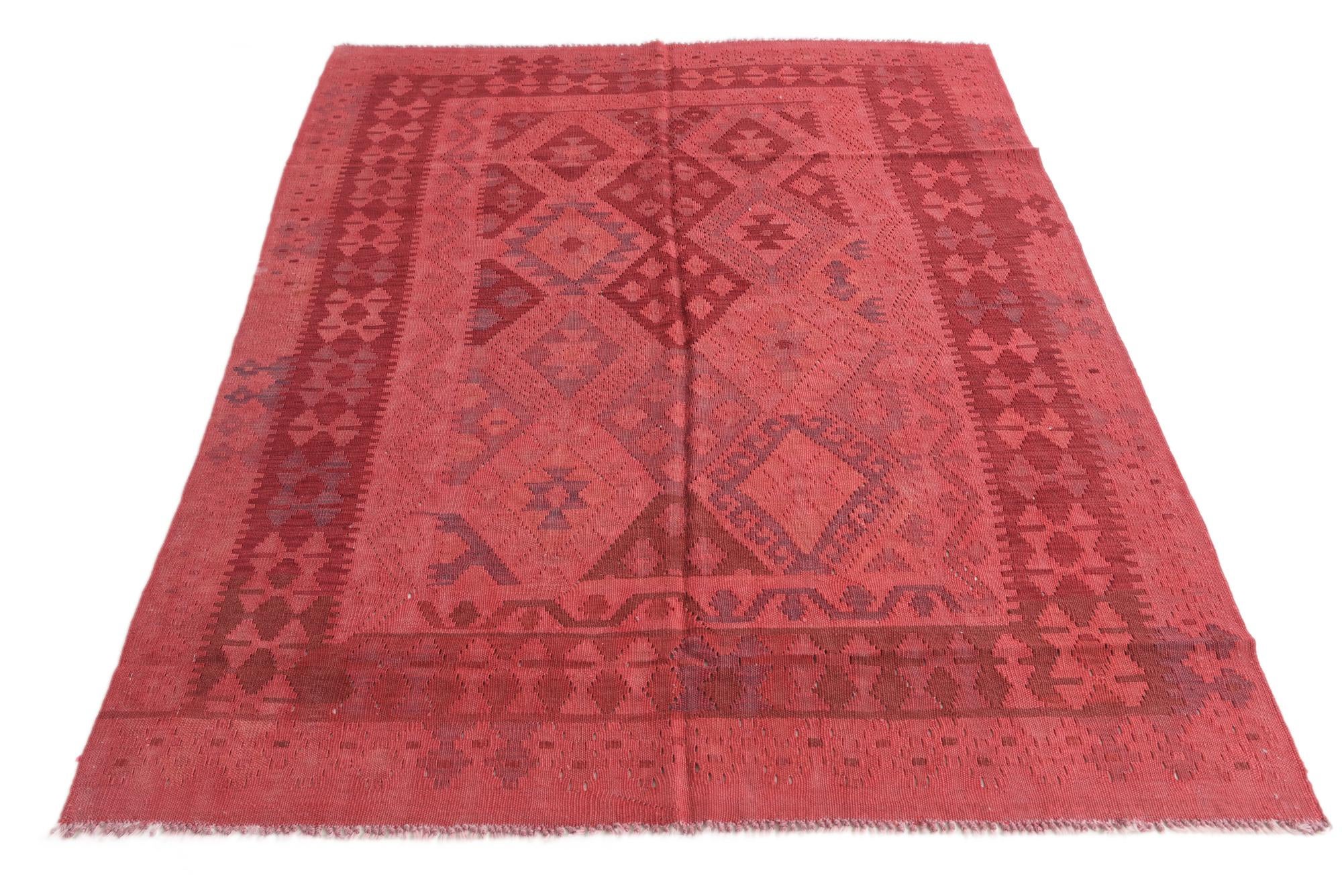 5' x 6' 5 Hand Woven Kilim Modern Wool Rug