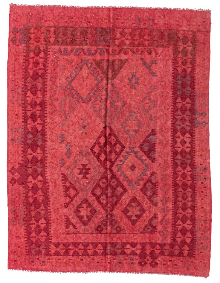 Detail image of 5' x 6' 5 Hand Woven Kilim Modern Wool Rug