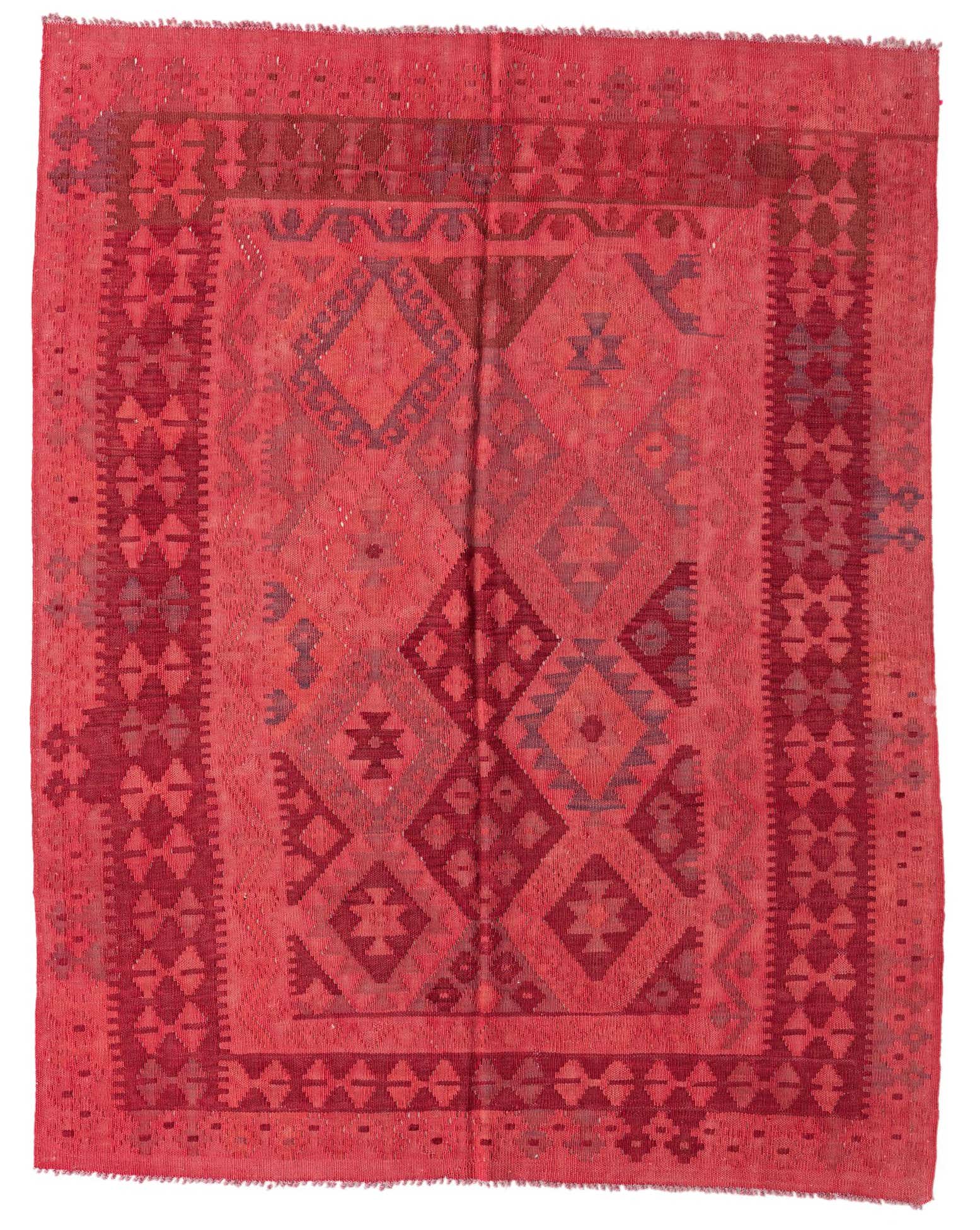 5' x 6' 5 Hand Woven Kilim Modern Wool Rug