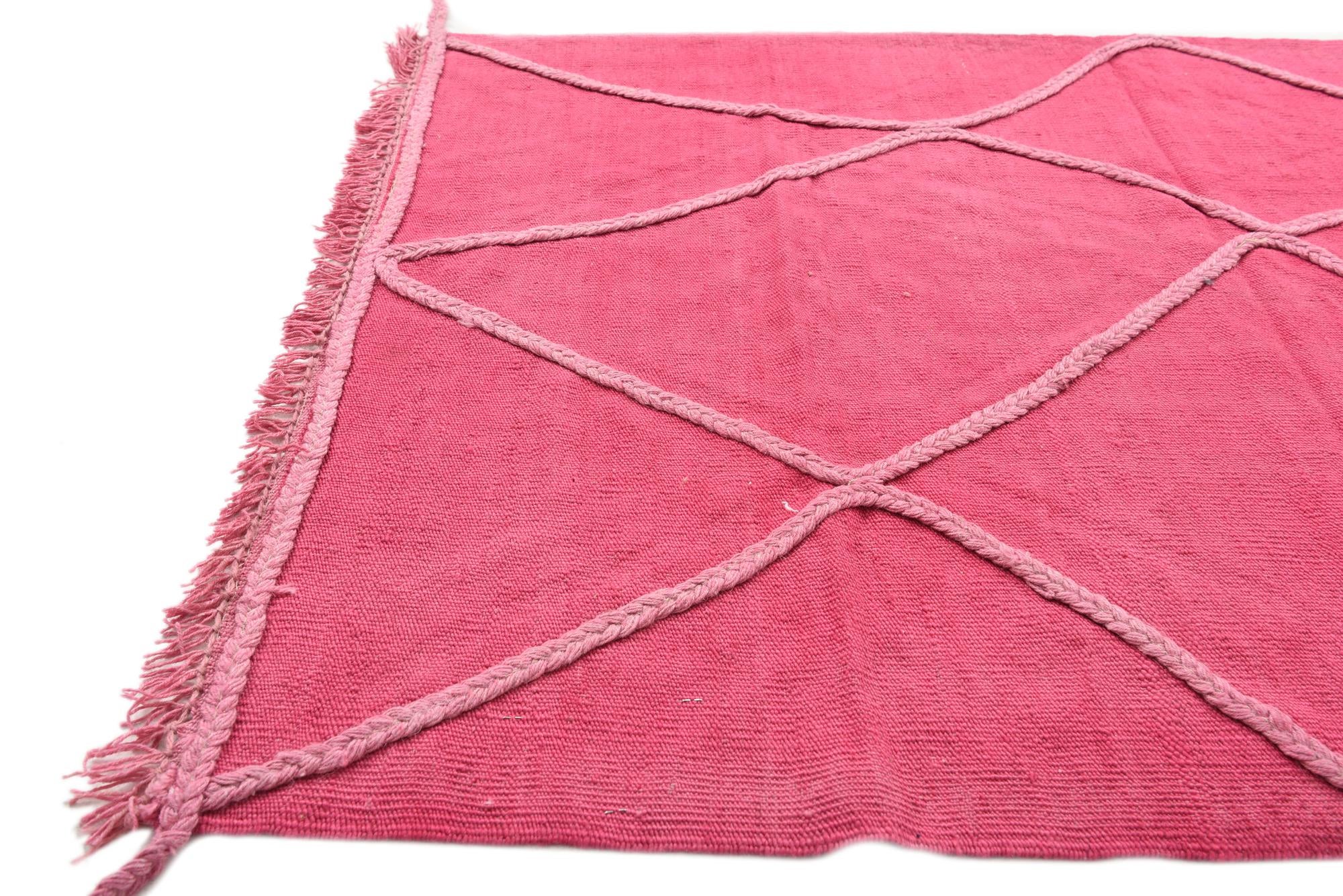 3' 4 x 4' 9 Hand Woven Kilim Modern Wool Rug