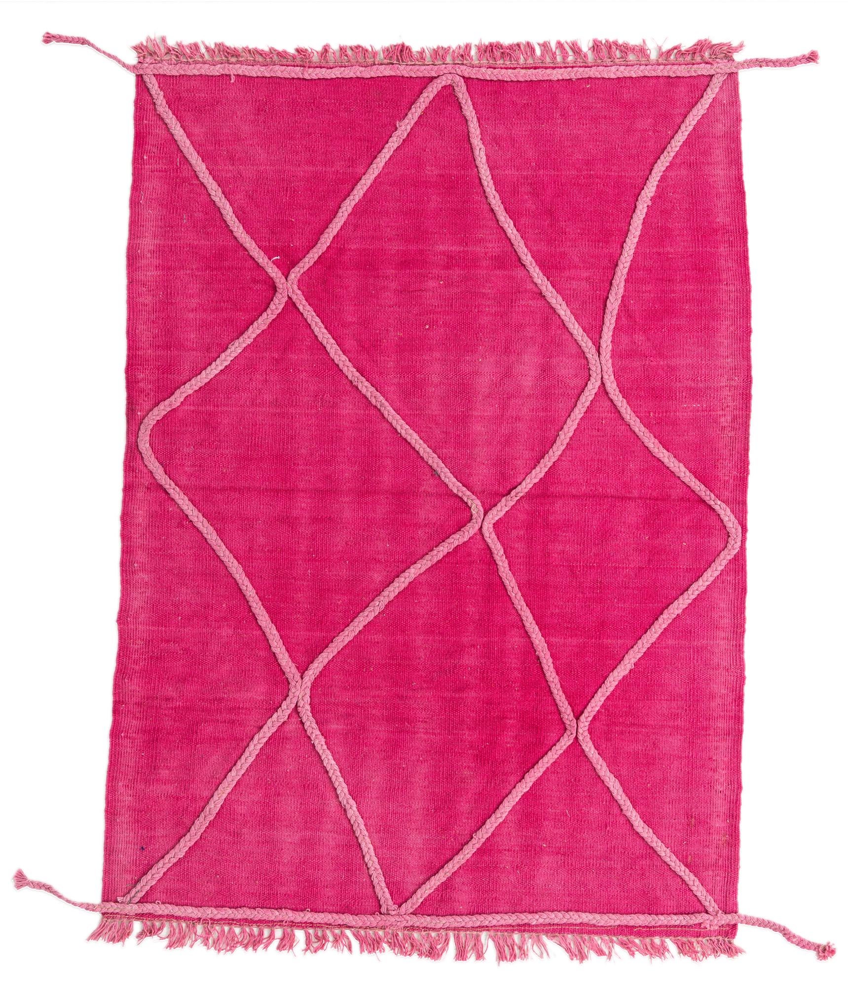 3' 4 x 4' 9 Hand Woven Kilim Modern Wool Rug