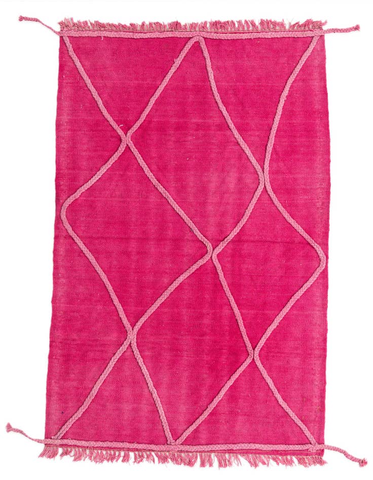 Detail image of 3' 4 x 4' 9 Hand Woven Kilim Modern Wool Rug
