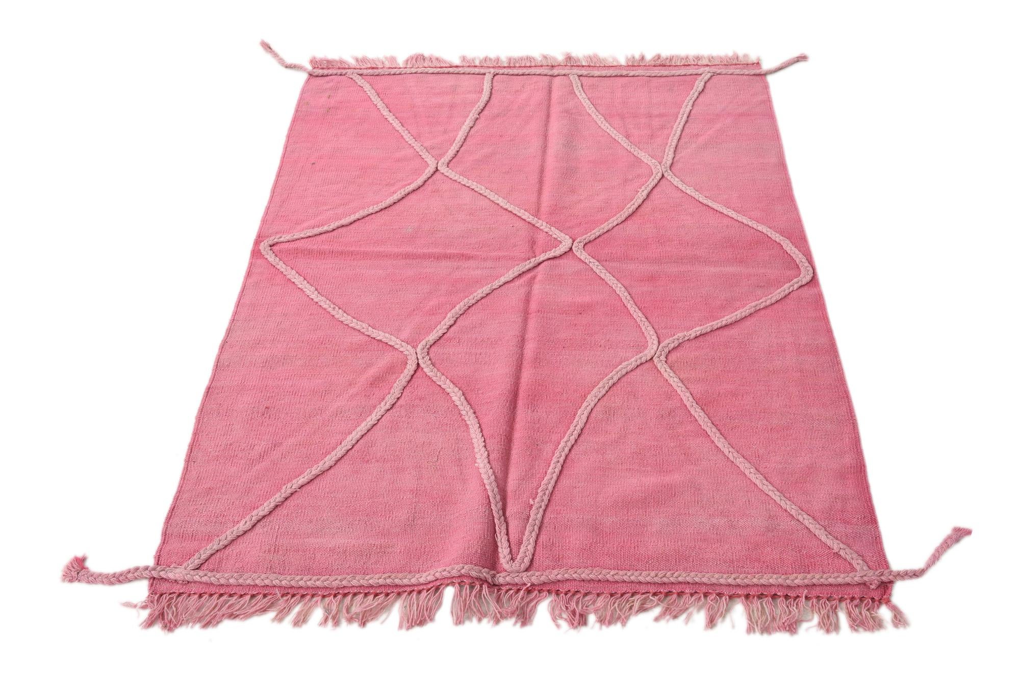 3' 6 x 4' 9 Hand Woven Kilim Modern Wool Rug