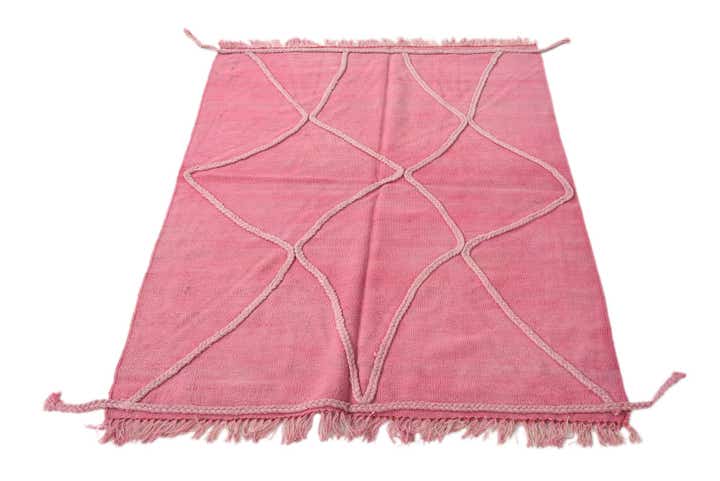 3' 6 x 4' 9 Hand Woven Kilim Modern Wool Rug