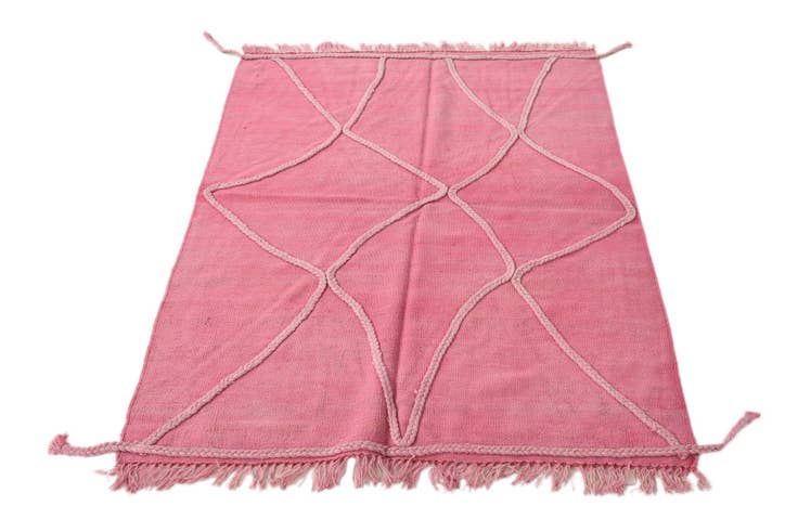 Detail image of 3' 6 x 4' 9 Hand Woven Kilim Modern Wool Rug