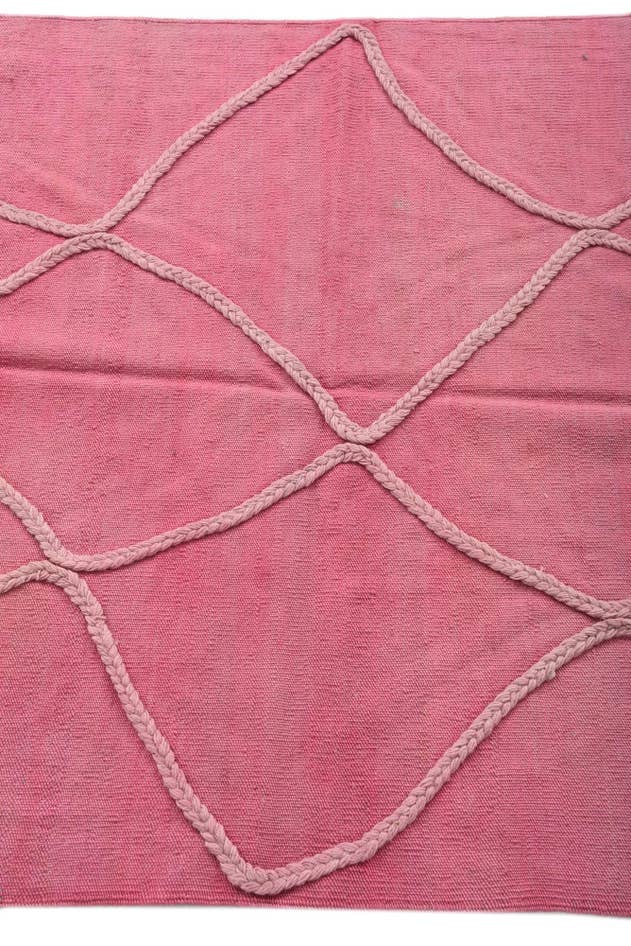 Detail image of 3' 6 x 4' 9 Hand Woven Kilim Modern Wool Rug