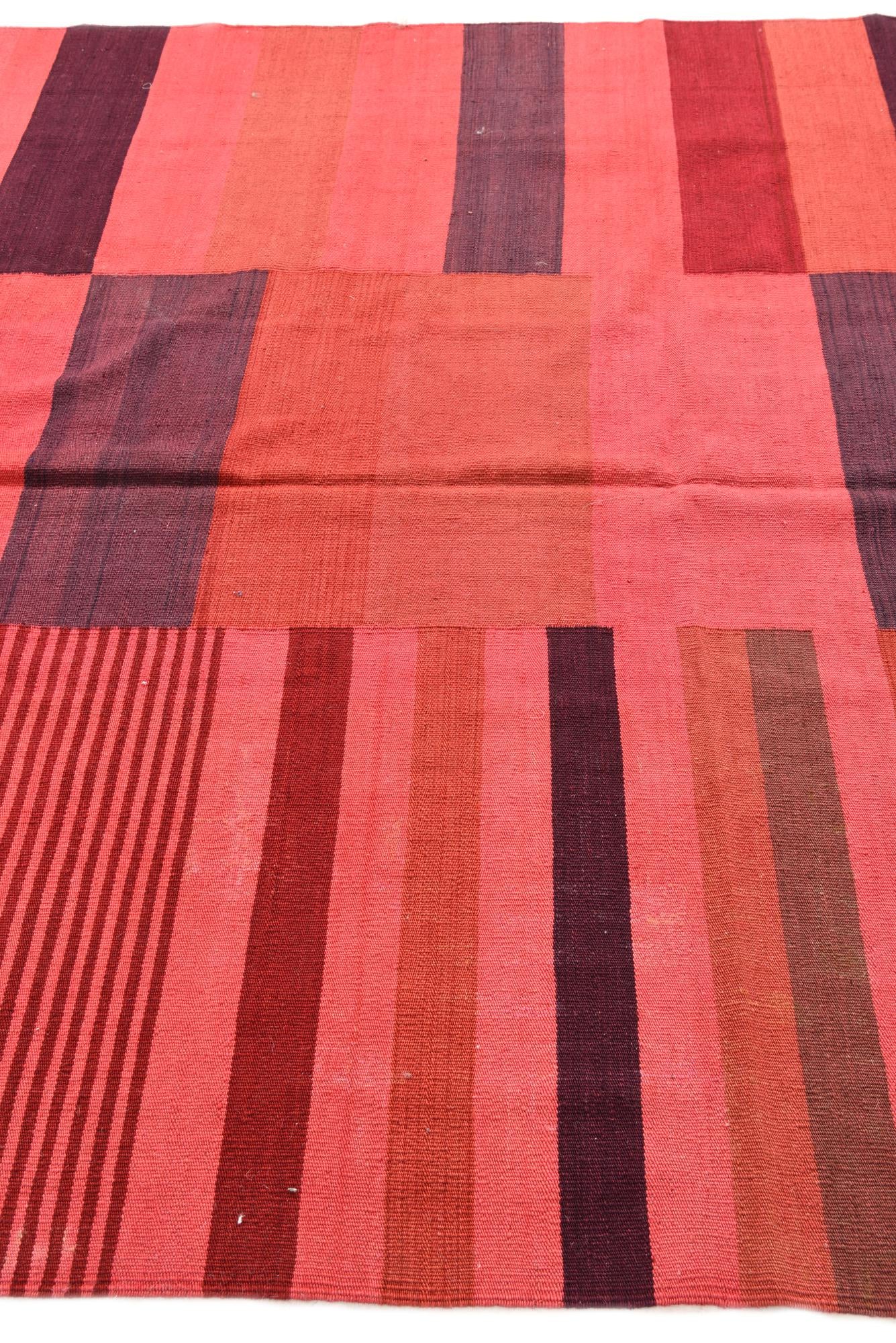 6' 8 x 9' 3 Hand Woven Kilim Modern Wool Rug
