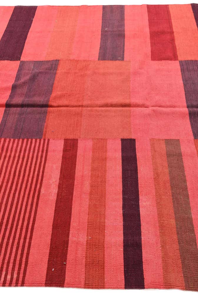 6' 8 x 9' 3 Hand Woven Kilim Modern Wool Rug