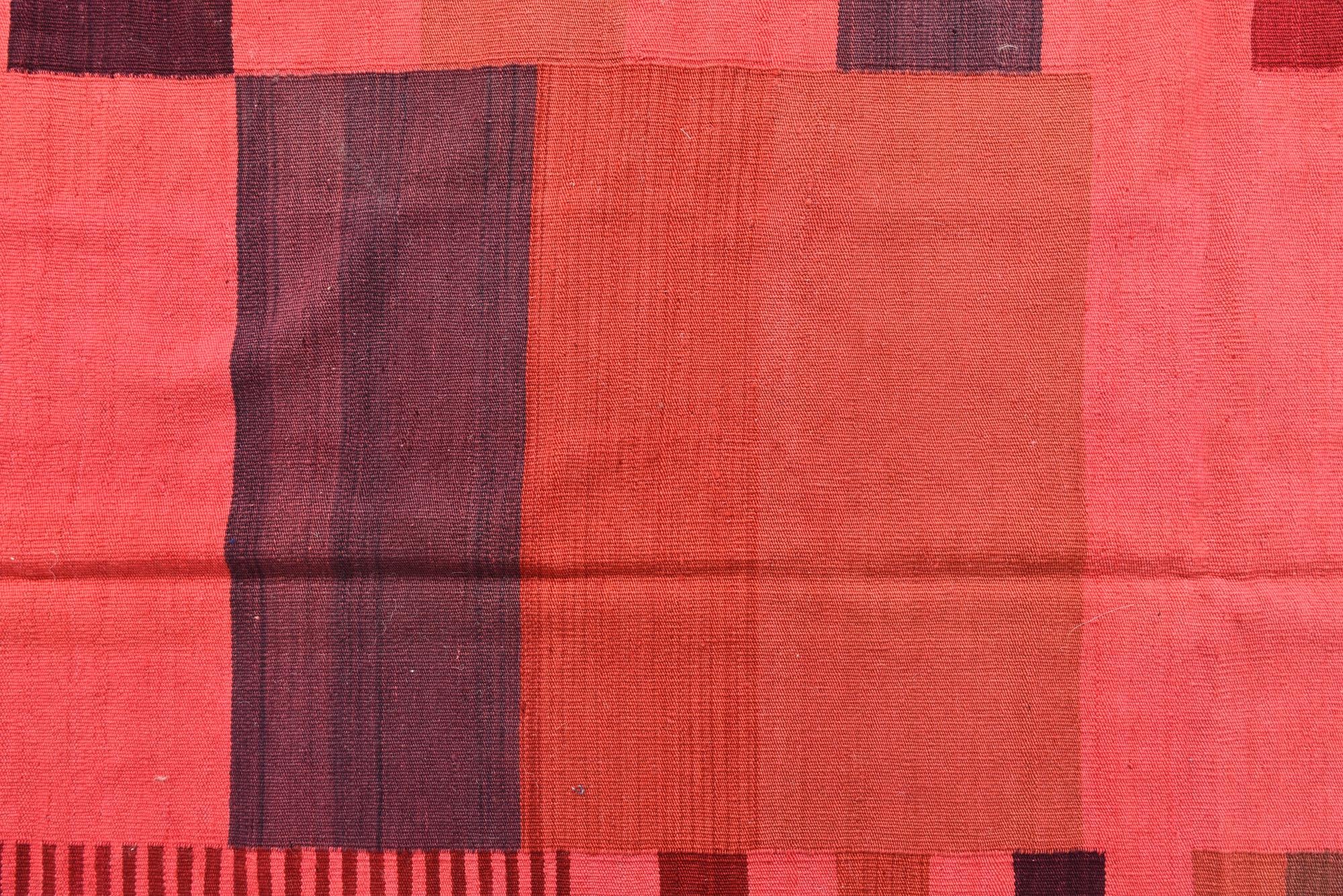 6' 8 x 9' 3 Hand Woven Kilim Modern Wool Rug