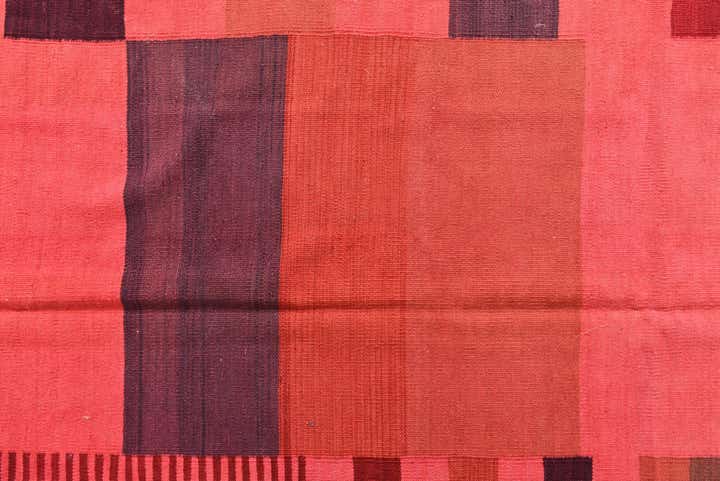 6' 8 x 9' 3 Hand Woven Kilim Modern Wool Rug