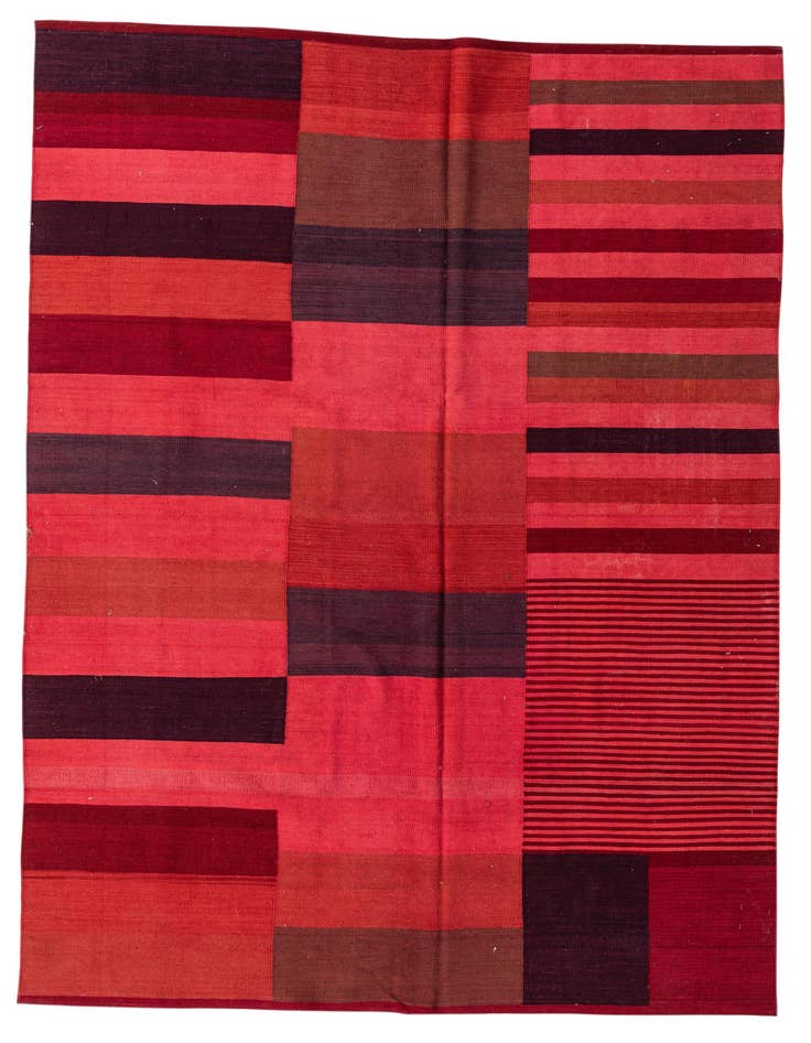 Detail image of 6' 8 x 9' 3 Hand Woven Kilim Modern Wool Rug
