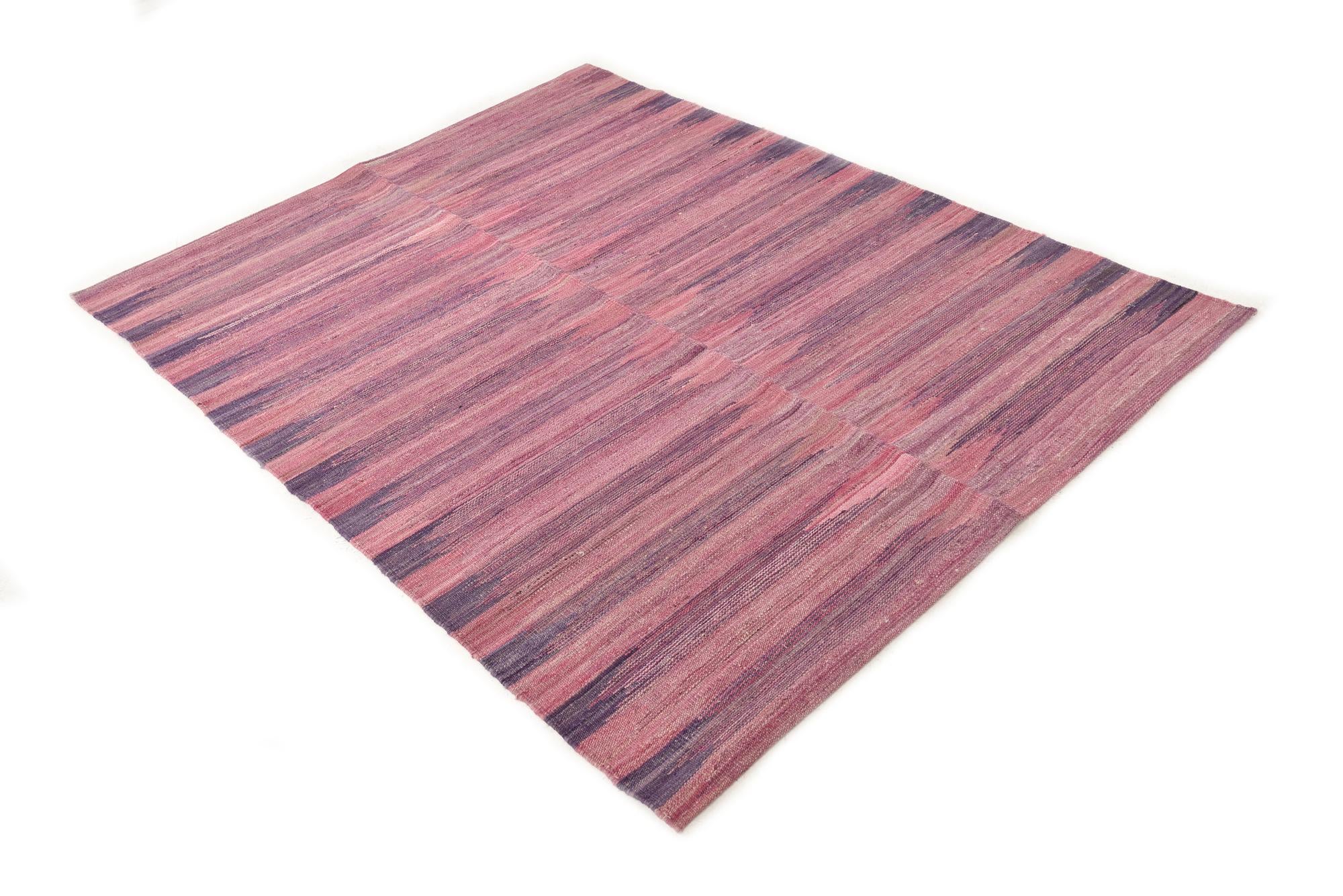 4' 4 x 5' 9 Hand Woven Kilim Modern Wool Rug
