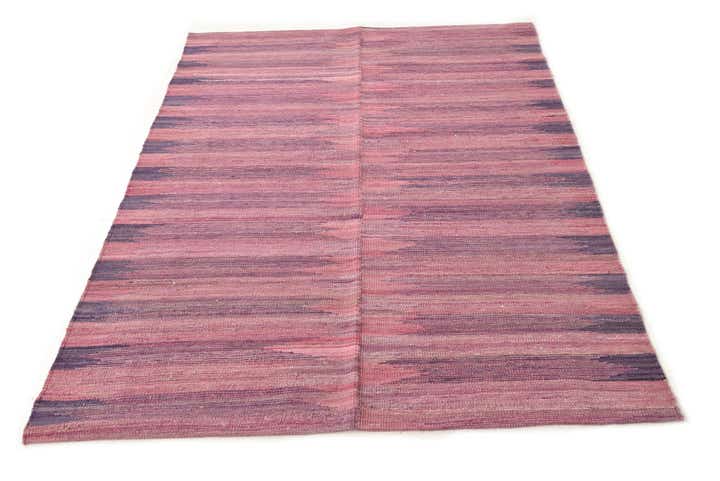 4' 4 x 5' 9 Hand Woven Kilim Modern Wool Rug
