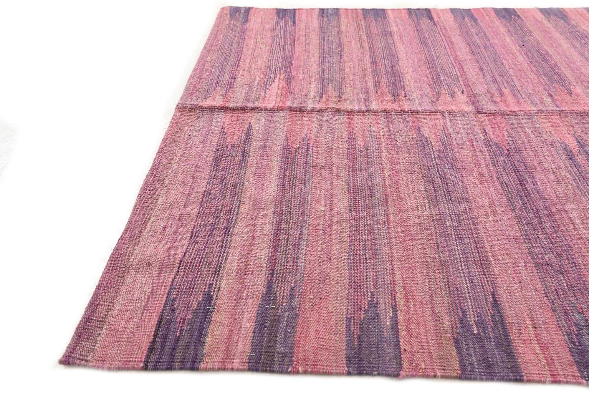 4' 4 x 5' 9 Hand Woven Kilim Modern Wool Rug