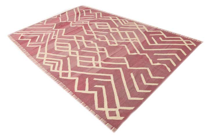 6' 9 x 9' 9 Hand Woven Kilim Modern Wool Rug