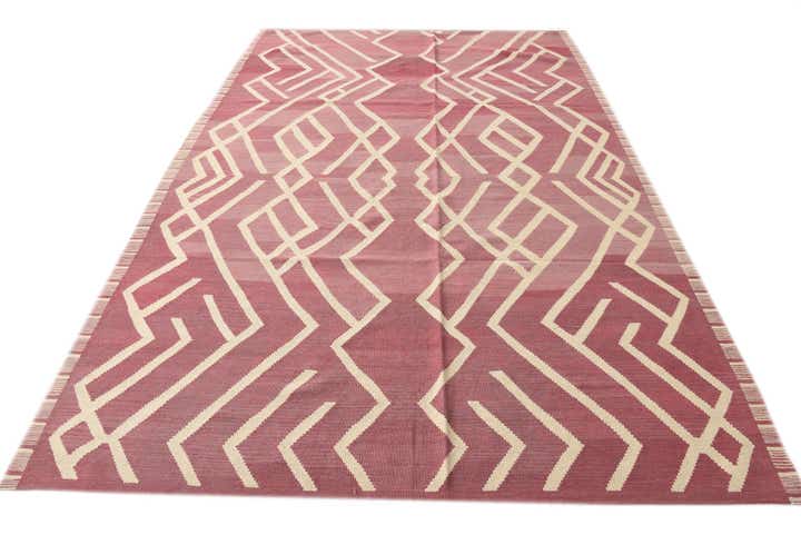 6' 9 x 9' 9 Hand Woven Kilim Modern Wool Rug