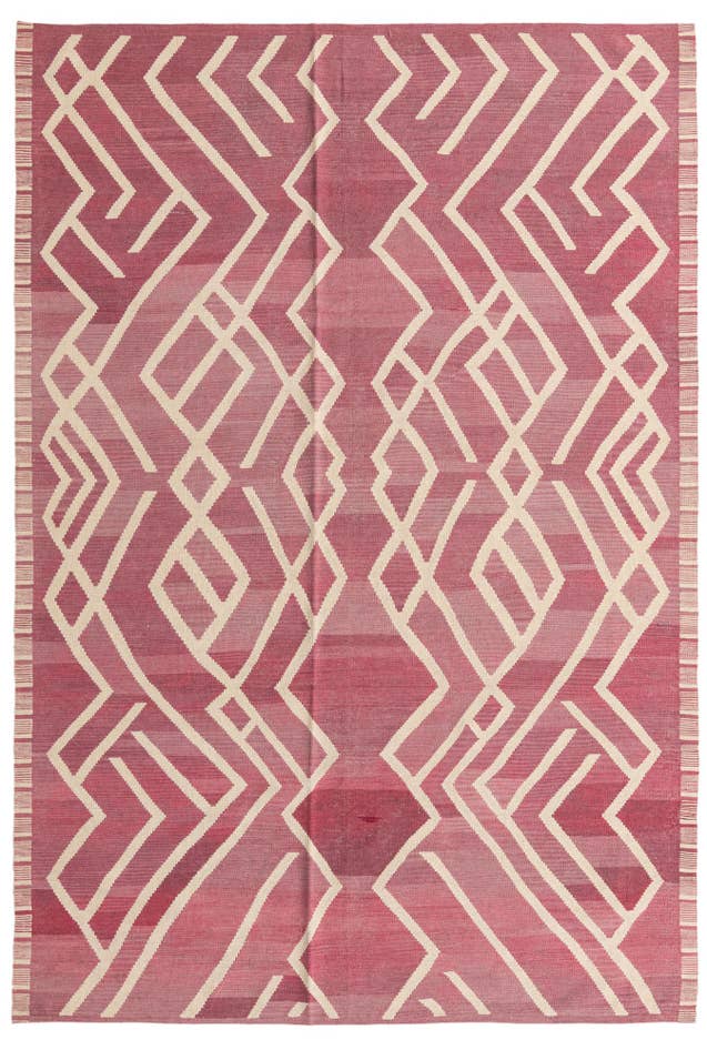 Detail image of 6' 9 x 9' 9 Hand Woven Kilim Modern Wool Rug