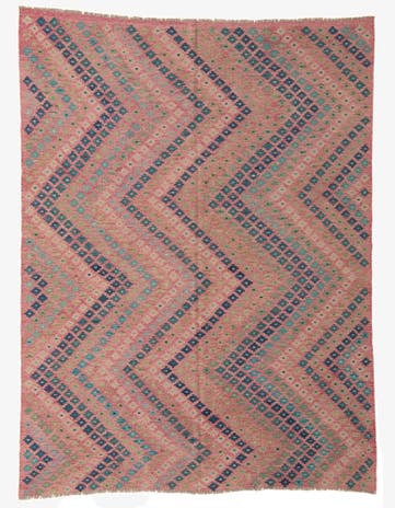 7' 1 x 9' 5 Hand Woven Kilim Modern Wool Rug