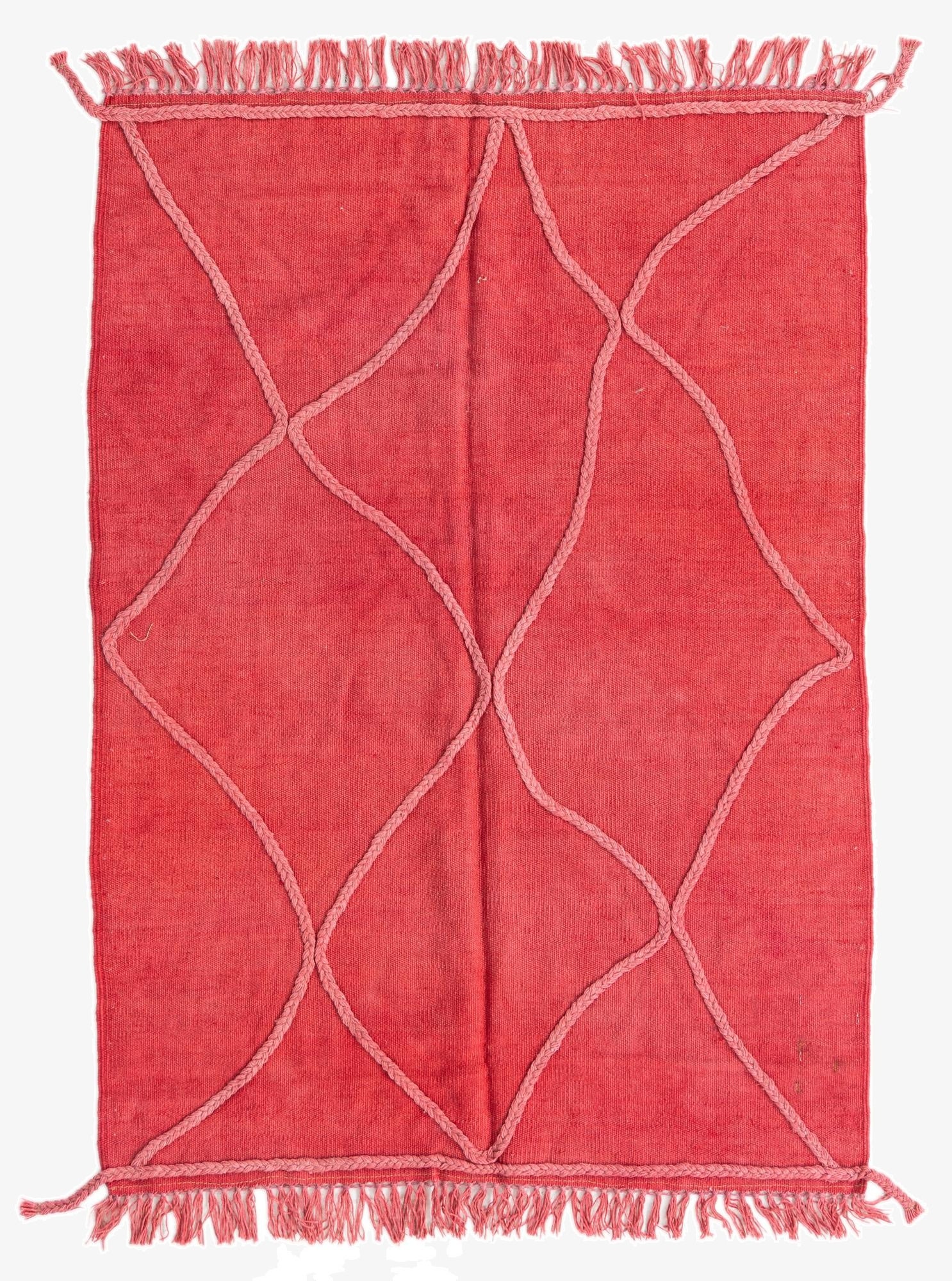 3' 4 x 4' 8  Hand Woven Kilim Modern Wool Rug