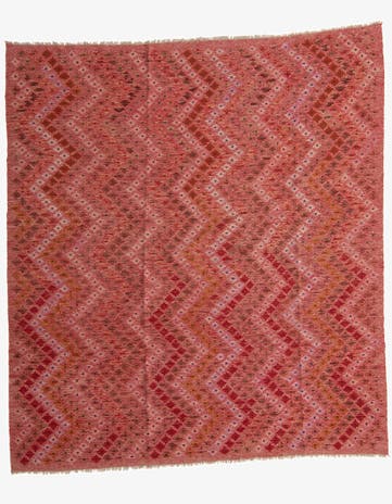 8' 8 x 9' 8 Hand Woven Kilim Modern Wool Rug