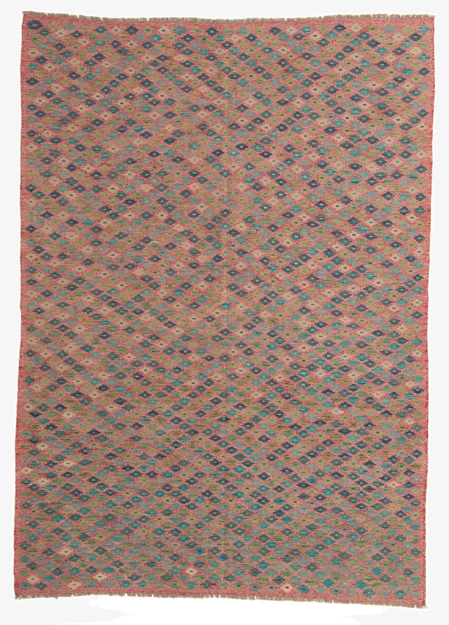 6' 10 x 9' 8  Hand Woven Kilim Modern Wool Rug