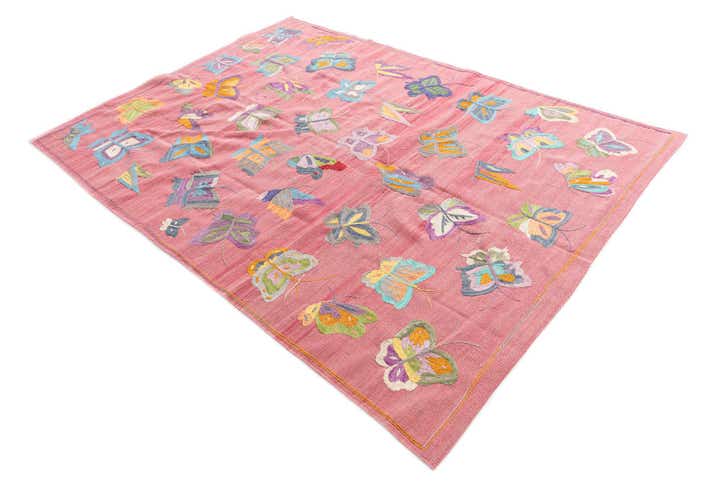 5' 6 x 7' 7 Hand Woven Kilim Suzani Wool Rug