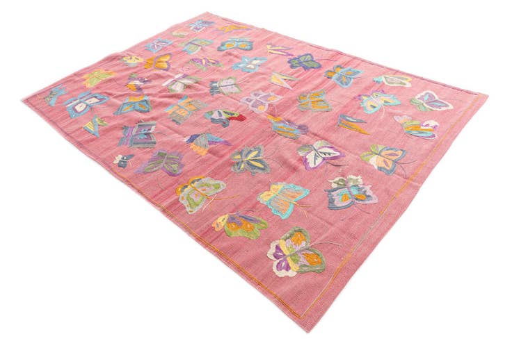 Detail image of 5' 6 x 7' 7 Hand Woven Kilim Suzani Wool Rug