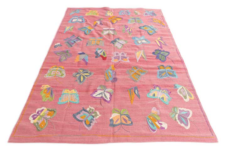 5' 6 x 7' 7 Hand Woven Kilim Suzani Wool Rug