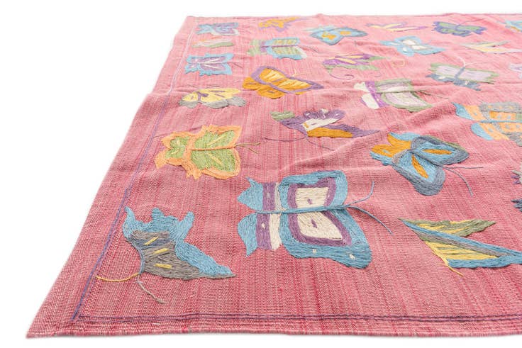 Detail image of 5' 6 x 7' 7 Hand Woven Kilim Suzani Wool Rug