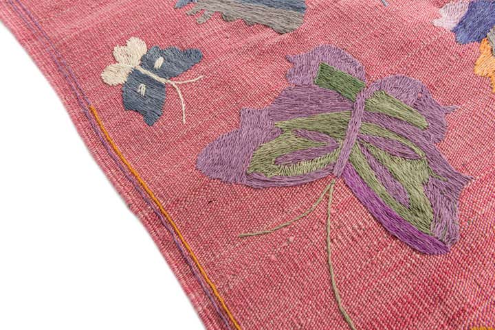 5' 6 x 7' 7 Hand Woven Kilim Suzani Wool Rug